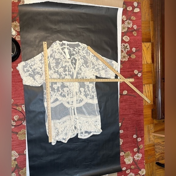 NWT Adiva Ivory Lace Open Kimono Cardigan, Women’s Size Medium - Picture 10 of 13